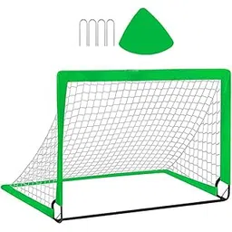 LOOM TREE® Soccer Goal Net for Kids Compact Football Gate for Park Garden Outdoor Sport Green | 1 Football Goal, 4 Stakes, 1 Carry Bag | Material ~ Polyester | Color ~ Green-picture-18