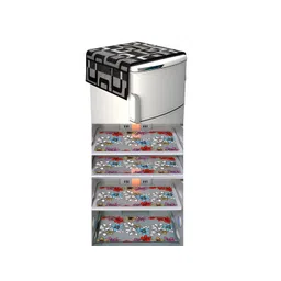 LooMantha 5-Pcs Blue & Grey Printed Refrigerator Appliance Covers-picture-35