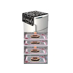 LooMantha 5-Pcs Brown & Grey Printed Refrigerator Appliance Covers-picture-25