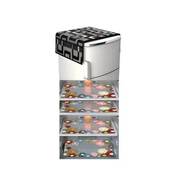 LooMantha 5-Pcs Pink & Black Printed Refrigerator Appliance Covers-picture-29