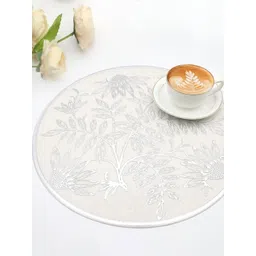 LooMantha 6 Pcs White Plastic Embellished Table Placemats-picture-12