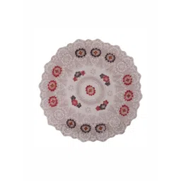 LooMantha Brown Floral Cotton Round 4-Seater Table Cover image 4