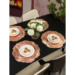 LooMantha Copper 4 Pieces Floral Plastic Round Table Placemats-picture-30