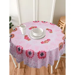 LooMantha Pink & Blue Floral Cotton Round 4-Seater Table Cover-picture-39