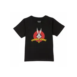 Looney Tunes by Wear Your Mind Boys Black Pure Cotton Printed T-shirt-picture-36