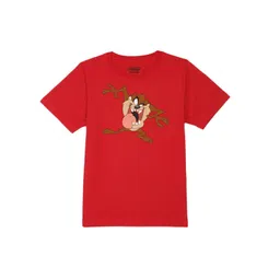 Looney Tunes by Wear Your Mind Boys Red Looney Tunes Printed Pure Cotton T-shirt-picture-25