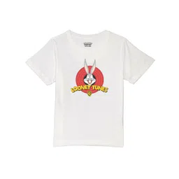 Looney Tunes by Wear Your Mind Boys White Cotton Printed T-shirt-picture-6