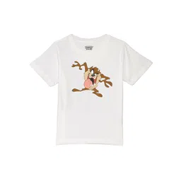 Looney Tunes by Wear Your Mind Boys White Looney Tunes Printed Pure Cotton T-shirt-picture-10