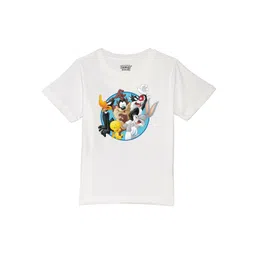 Looney Tunes by Wear Your Mind Boys White Looney Tunes Printed T-shirt-picture-24