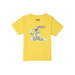 Looney Tunes by Wear Your Mind Boys Yellow Cotton Printed T-shirt-picture-13
