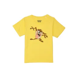 Looney Tunes by Wear Your Mind Boys Yellow Printed Pure Cotton T-shirt-picture-19