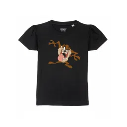 Looney Tunes by Wear Your Mind Girls Black Cotton Printed T-shirt-picture-29