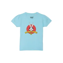 Looney Tunes by Wear Your Mind Girls Blue Looney Tunes Printed T-shirt-picture-34