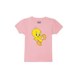 Looney Tunes by Wear Your Mind Girls Pink & Yellow Tweety Printed T-shirt-picture-17