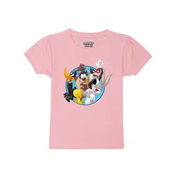 Looney Tunes by Wear Your Mind Girls Pink Cotton Printed T-shirt-picture-36