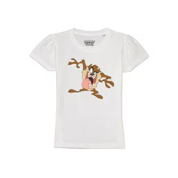 Looney Tunes by Wear Your Mind Girls White Looney Tunes Printed T-shirt-picture-41