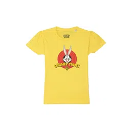 Looney Tunes by Wear Your Mind Girls Yellow Cotton Printed T-shirt-picture-14