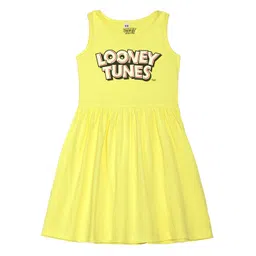 Looney Tunes by Wear Your Mind Girls Yellow Printed Dress image 1