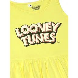Looney Tunes by Wear Your Mind Girls Yellow Printed Dress image 3