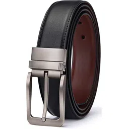 loopa Men Formal Black Artificial Leather Reversible Belt-picture-10