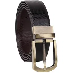 loopa Men Formal Black Artificial Leather Reversible Belt image 1