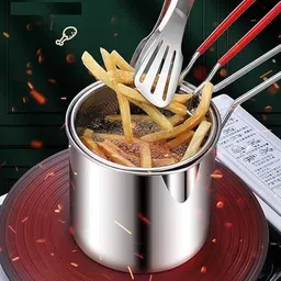 lootwagon Stainless Steel Deep Frying Pot with Long Handle Strainer Basket 1.2 L Electric Deep Fryer-picture-23