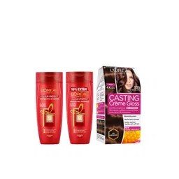 loreal L'Oreal Paris Pack of 2 Colour Protect Shampoo & Casting Creme Gloss Hair- Color Chocolate-picture-40