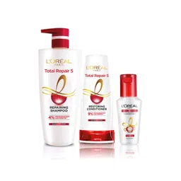 loreal L'Oreal Paris Total Repair 5 Shampoo 650 ml, Conditioner 180 ml & Serum 40 ml Combo-picture-35
