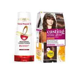 LOreal Paris Total Repair 5 Conditioner 180ml & Casting Creme Hair Color - Medium Brown-picture-27