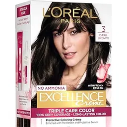 L'Oreal Paris Excellence Creme Hair Color, 3 Dark Brown, 72ml+100g-picture-28