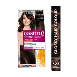 L'Oreal Paris Casting Creme Gloss Hair Color - Dark Chocolate 323, 87.5g+72ml-picture-25