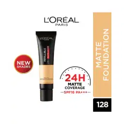 l'oreal paris Infallible 24H Matte Cover Liquid Foundation Tube SPF 16 PA+++ - 128 Natural Buff-picture-26