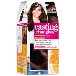 L'Oréal Paris Semi-Permanent Hair Colour, Ammonia-Free Formula & Honey-Infused Conditioner, Glossy Finish, Casting Crème Gloss, Darkest Brown 300, 87.5g+72ml-picture-49