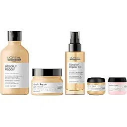 L'OREAL PROFESSIONNEL PARIS Absolut Repair Shampoo, Mask & Serum 3-Step Combo For Dry & Damaged Hair (300Ml+250Gms+125Ml) With Absolut Repair & Vitamino Travel-Sizes 75Ml,1 Count-picture-33