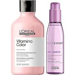 L'OREAL PROFESSIONNEL PARIS Serie Expert Vitamino Shampoo 300 Ml, For Coloured Hair & Serie Expert Liss Unlimited Blow Dry Serum 125 Ml-picture-20