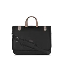 LOREM Men Black Textured Laptop Bag image 1