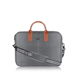 LOREM Men Grey Textured Laptop Bag-picture-38