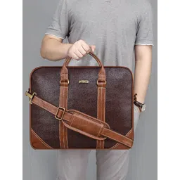 LOREM Unisex Textured Leather Laptop Bag-picture-12