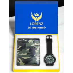 LORENZ Men Accessory Gift Set of Watch & Army Design Wallet-picture-32