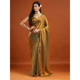 LOROFY Beads and Stones Satin Mysore Silk Saree-picture-29