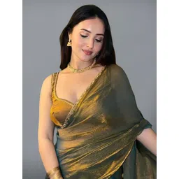 LOROFY Women Solid Embellished Saree-picture-11