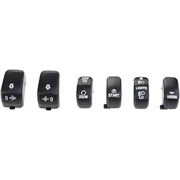 LOSA 6pcs Hand Control Switch Button Covers Caps for Harley Sportster Dyna Black-image-6
