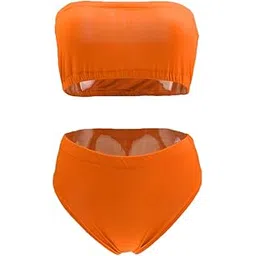 LOSA Womens Bandage Bikini Set Push-up Padded Swimsuit Swimwear S Orange-picture-12