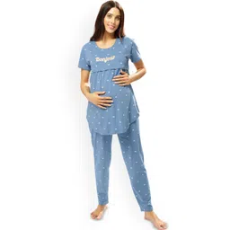 Lotik Women Printed Maternity & Feeding Night suit-picture-32