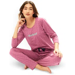 Lotik Women Printed Round Neck Night suit image 3