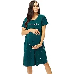 LOTIK Women's Cotton Maternity Night Suit set-picture-46
