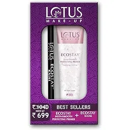 Lotus Make-up Face & Eye Duo (Ecostay Kajal - Black 1.2g & Ecostay Insta Smooth Perfecting Primer - Transparent 30g) Gift Pack, 31 g-picture-37
