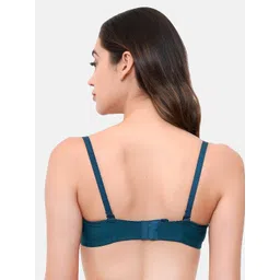 LOTUSLEAF Pack of 2 Women Blue & Green Bra Lightly Padded Cotton Demi Non-Wired Bra image 4