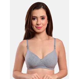 LOTUSLEAF Women Grey Melange Bra-picture-16