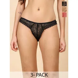 Louis Bayrad Pack of 3 Self Design Low-Rise Bikini Brief-picture-29